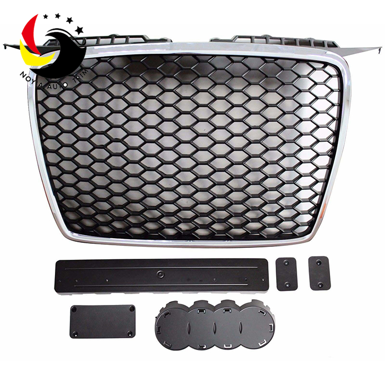 Audi A3 05-07 RS Style Pearl Nickel Frame Black Logo Front Grille (No Logo)