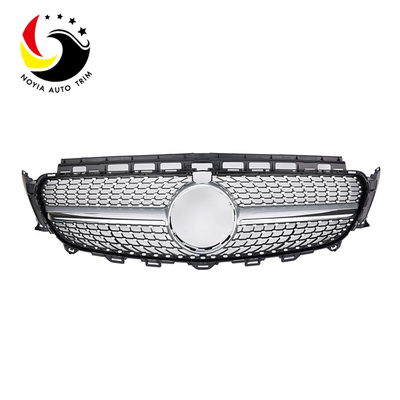 Benz E Class W213 Diamonds 16-IN Silver Front Grille (With Camera Hole)
