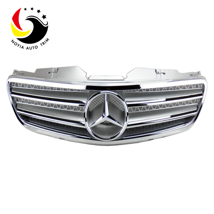  Benz SL Class R230 AMG Style 03-07 Chrome Silver 2-Fin Front Grille